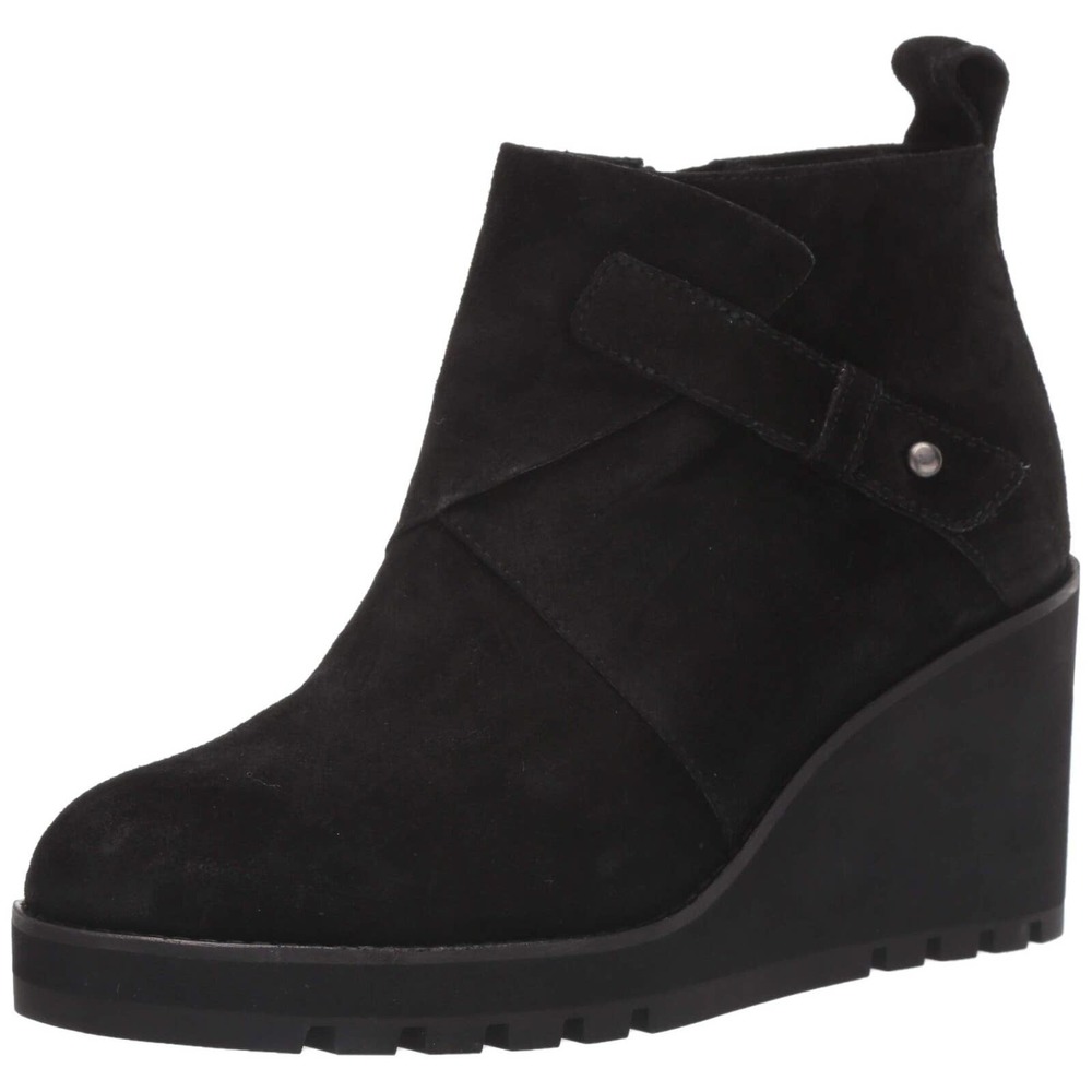 Eileen Fisher Women's Tinker Wedge Bootie Black Sport Suede US 9